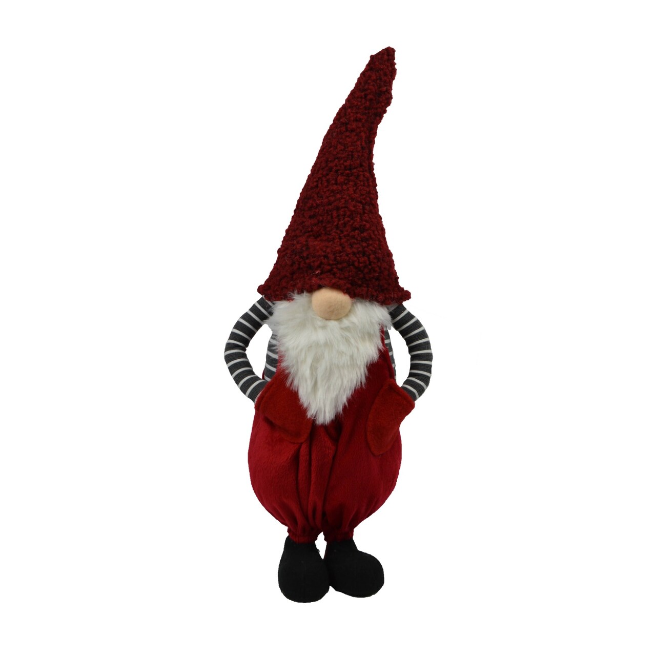Galt International Striped Standing Gnome Christmas Figurine - 24" - Red and Black